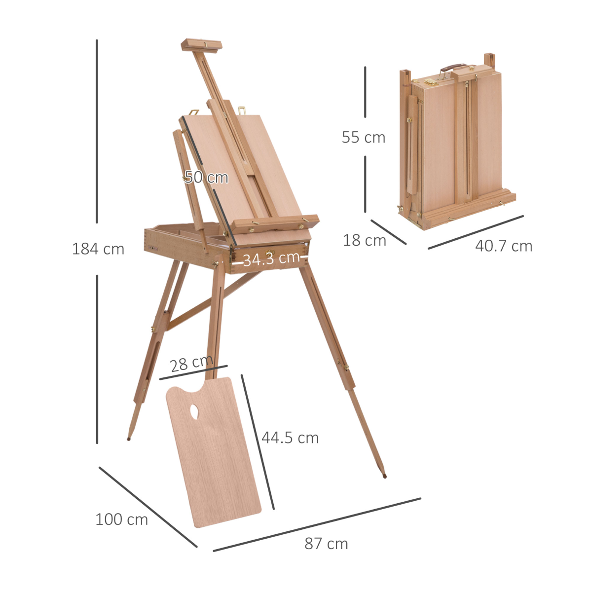 HOMCOM Folding French Easel