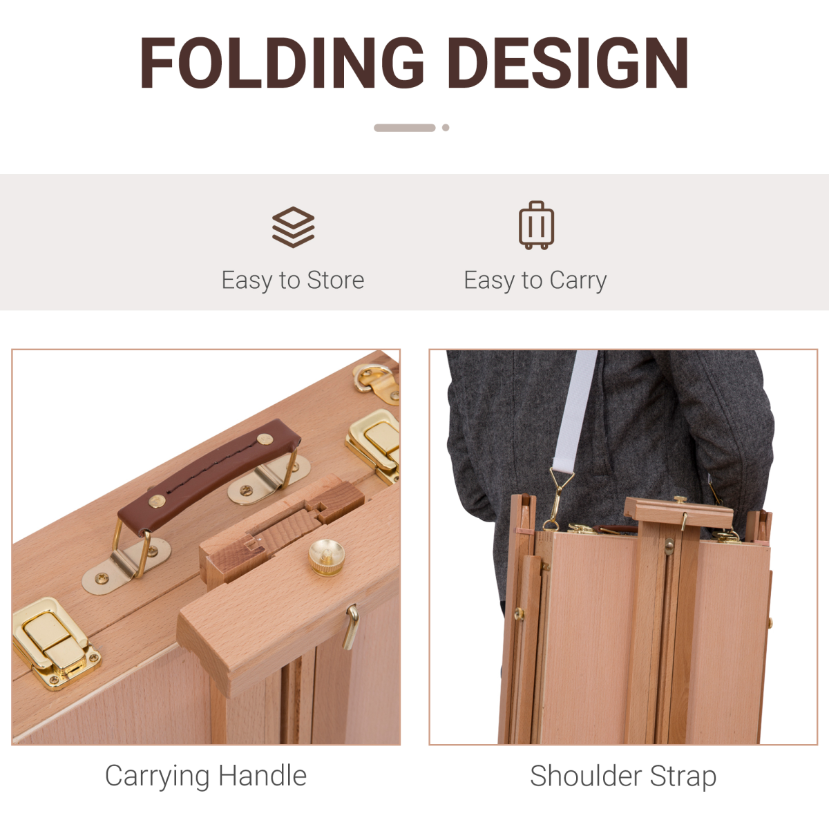 HOMCOM Folding French Easel