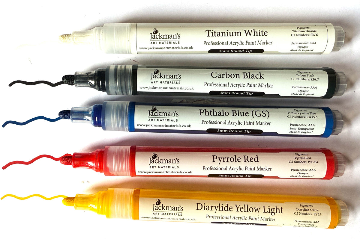 Acrylic Marker Pens — Set of 5