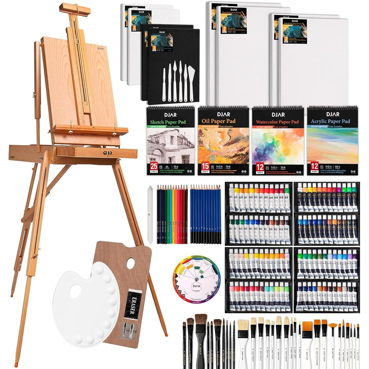 169-Piece Painting Kit with French Easel