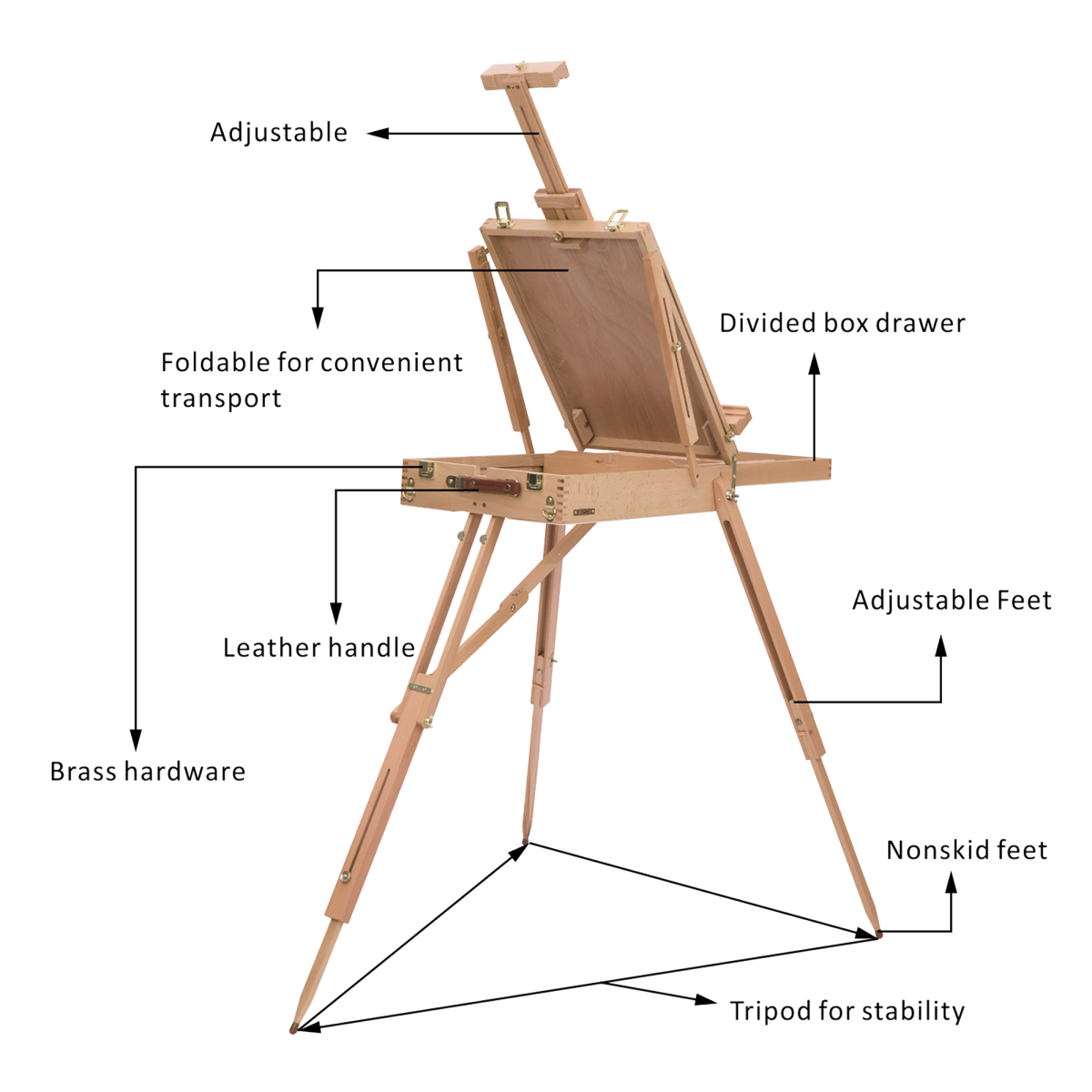 HOMCOM Folding French Easel
