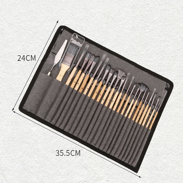 Artist Brush Set & Storage Bag — 24 Brushes