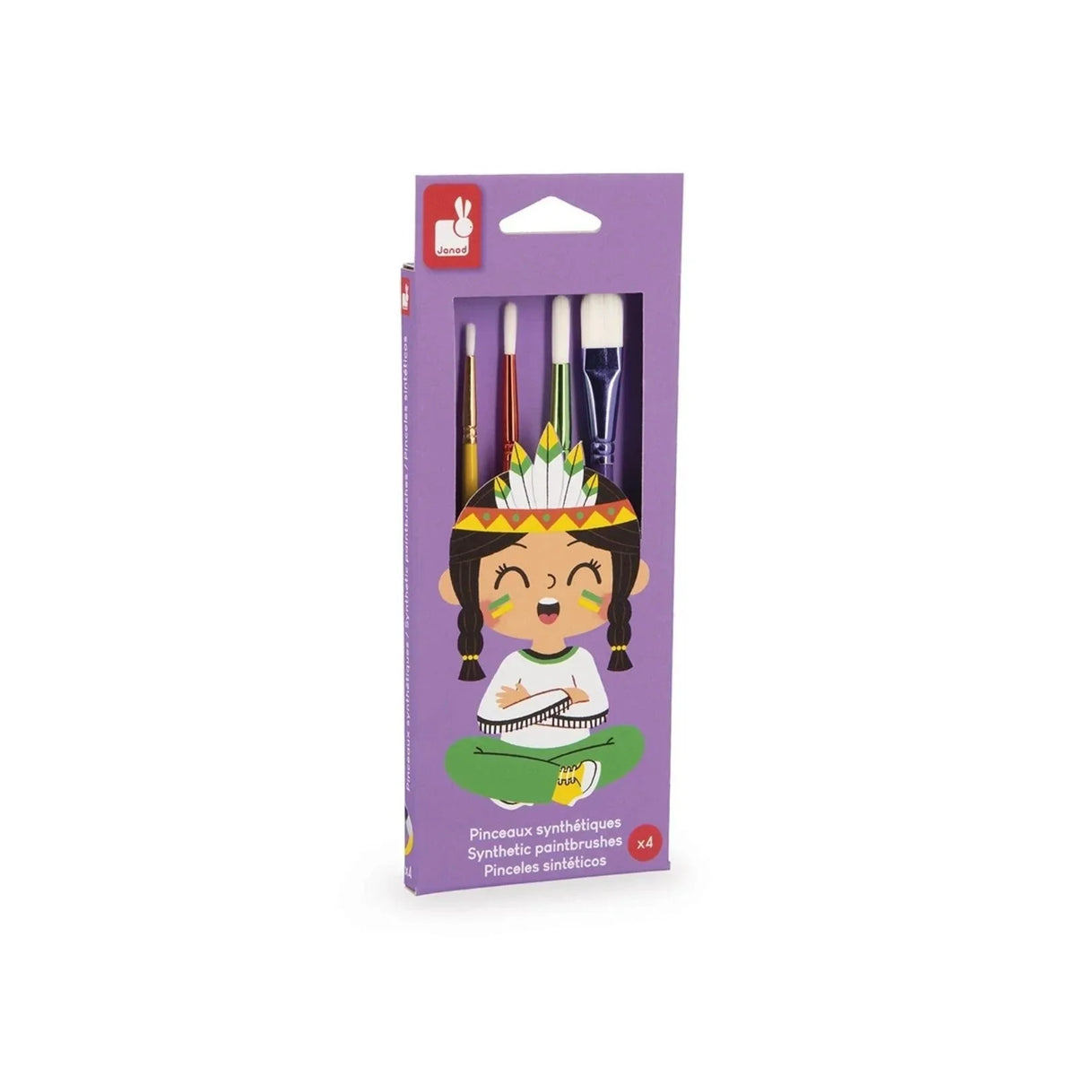 Janod Synthetic Paint Brushes — Set of 4
